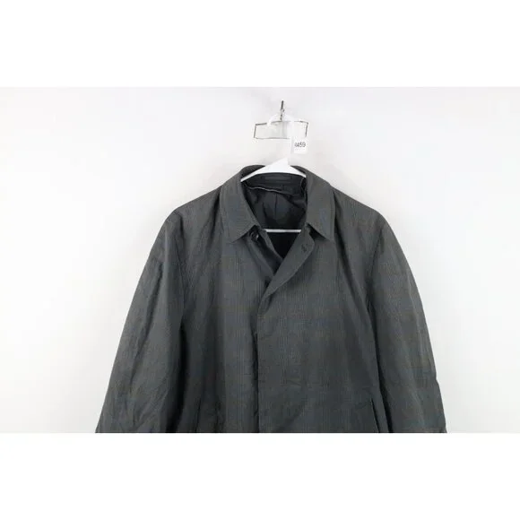 Vintage 70s Rockabilly Mens 38S Distressed Trench Coat Rain Jacket